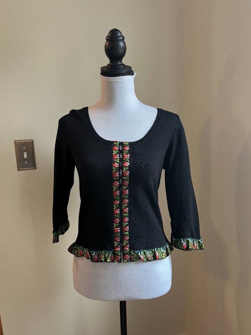 Vintage Betsey Johnson Cardigan, Size Medium